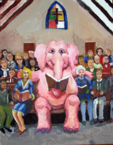 pink elephant pew